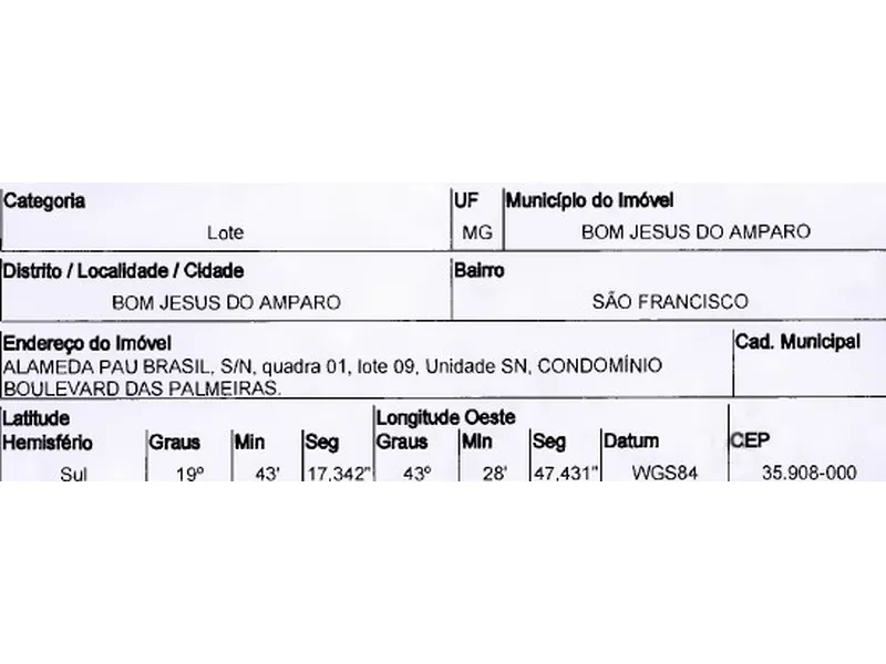 Terreno em Leilão Extrajudicial