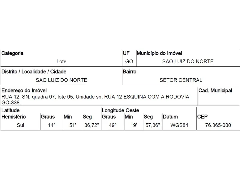 Terreno em Venda Direta