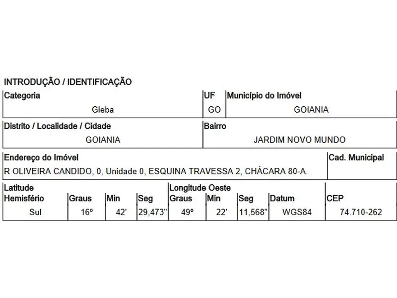 Gleba Urbana em Leilão Extrajudicial