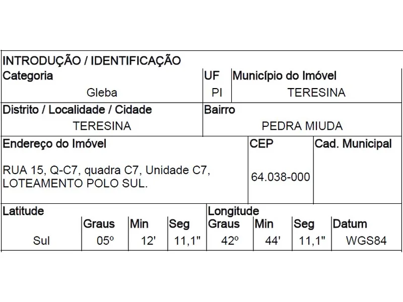 Gleba em Venda Direta