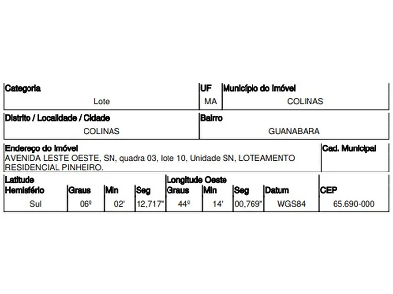Terreno em Leilão Extrajudicial
