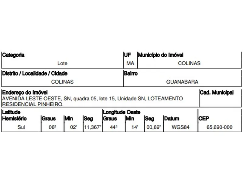 Terreno em Leilão Extrajudicial