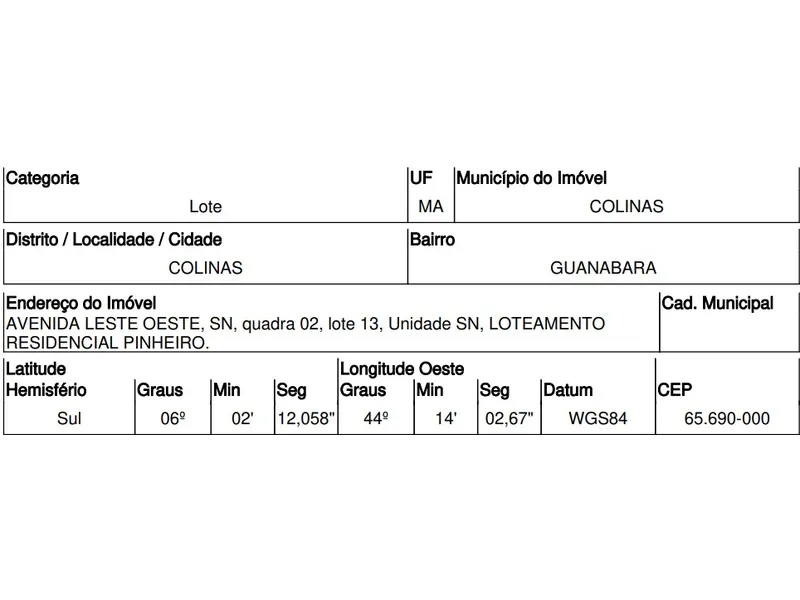 Terreno em Leilão Extrajudicial
