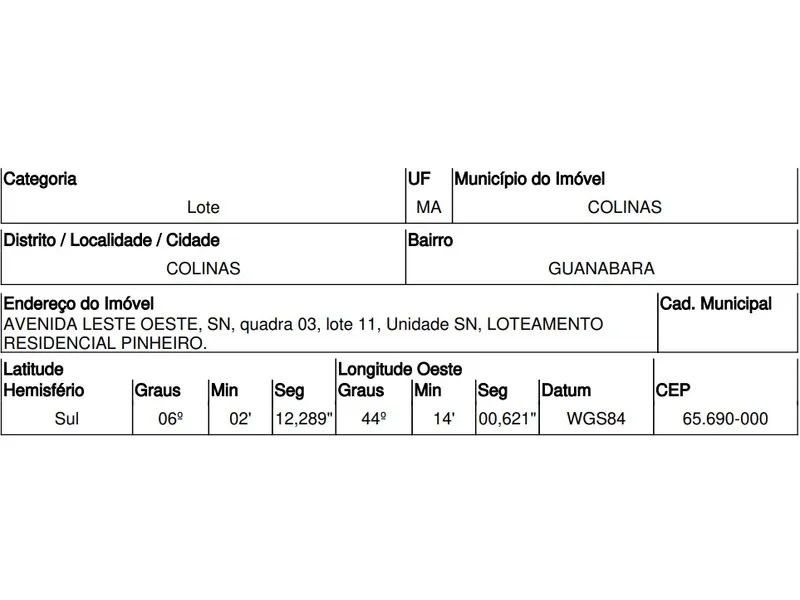 Terreno em Leilão Extrajudicial