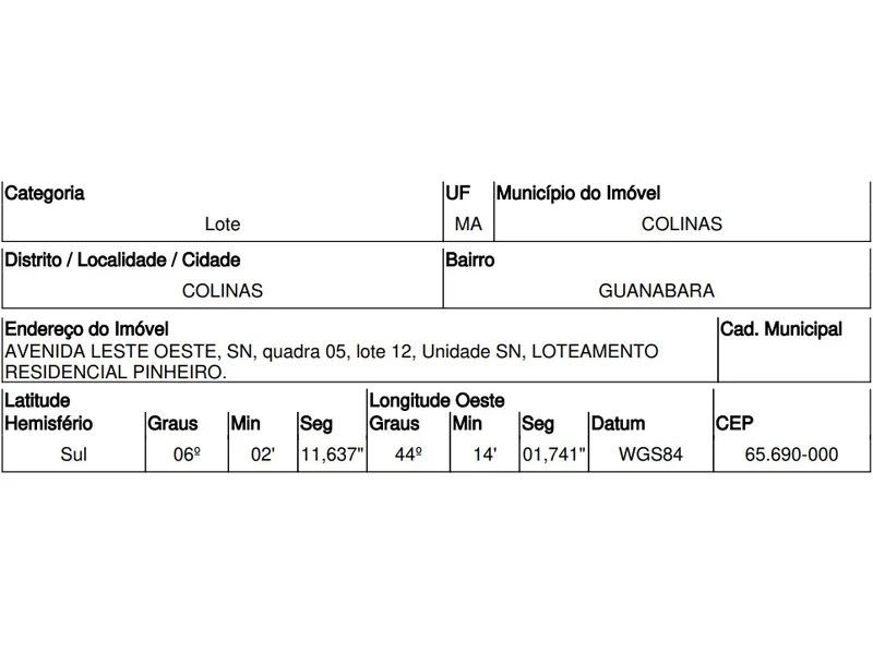 Terreno em Leilão Extrajudicial