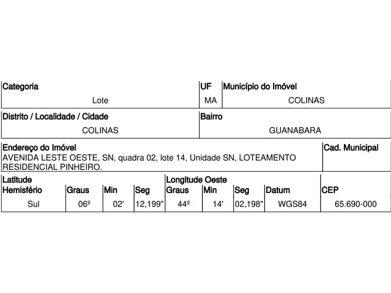 Terreno em Leilão Extrajudicial
