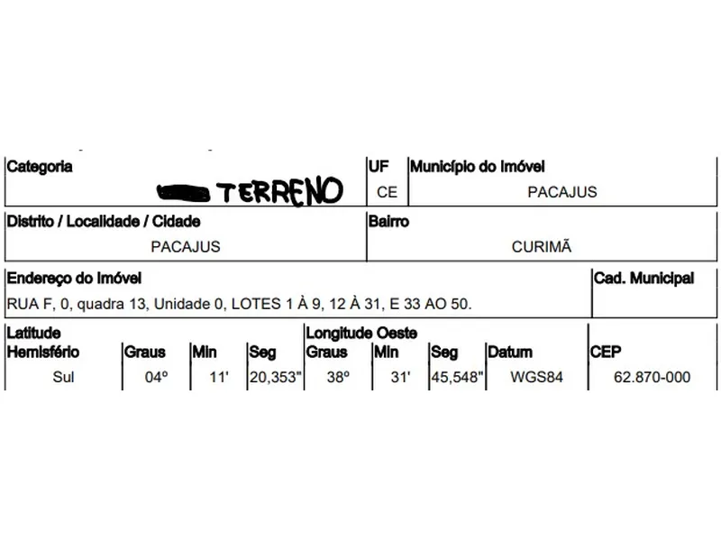 Terreno em Venda Direta