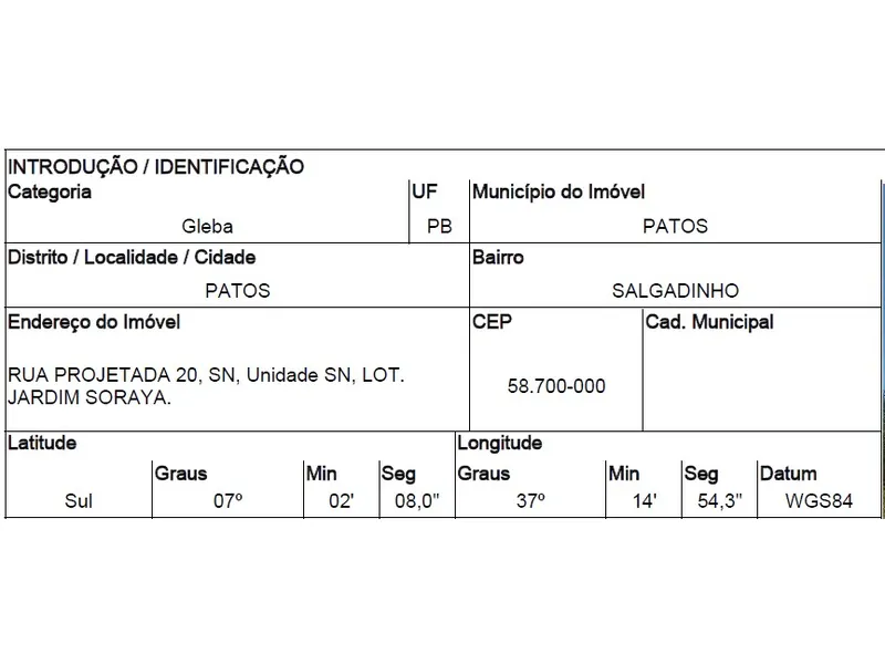 Gleba Urbana em Venda Direta