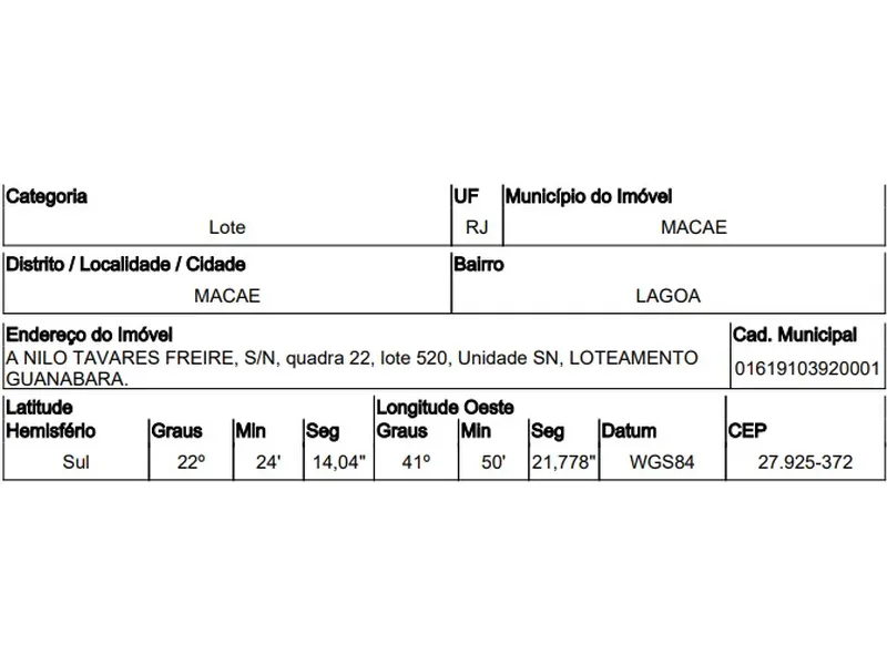Terreno em Venda Direta