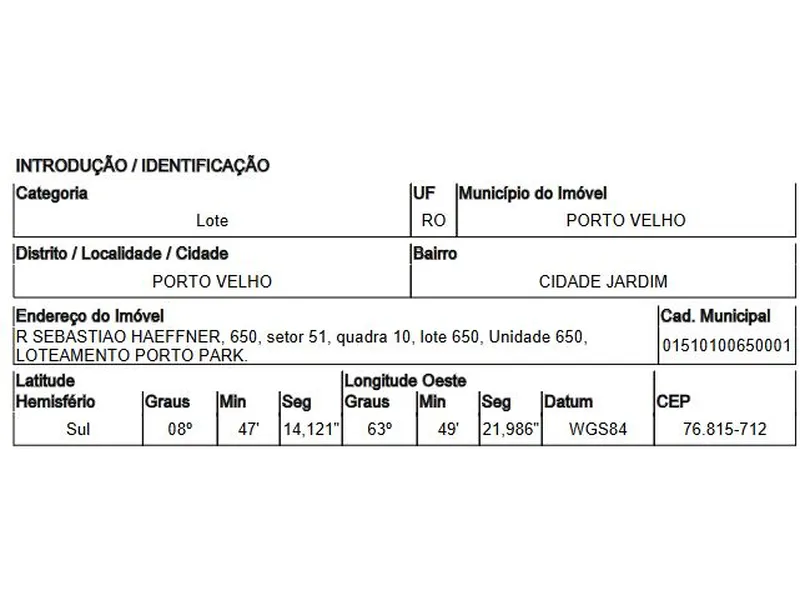 Terreno em Venda Direta