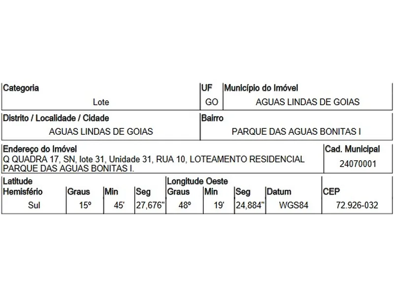 Terreno em Venda Direta