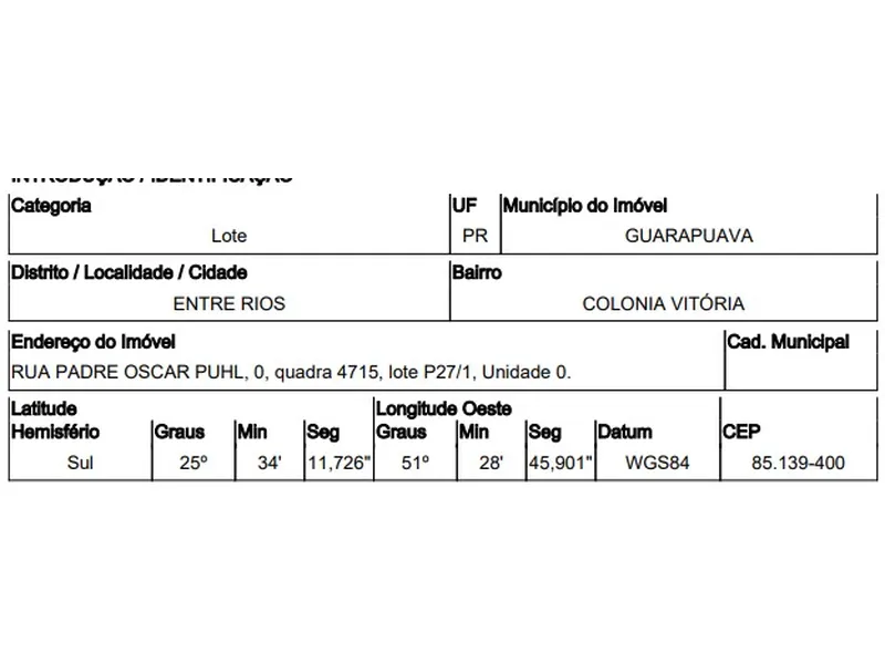 Terreno em Venda Direta