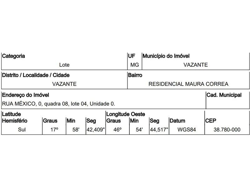 Terreno em Leilão Extrajudicial