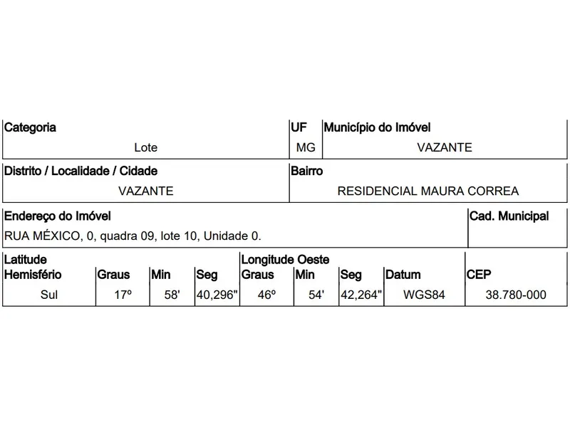 Terreno em Leilão Extrajudicial