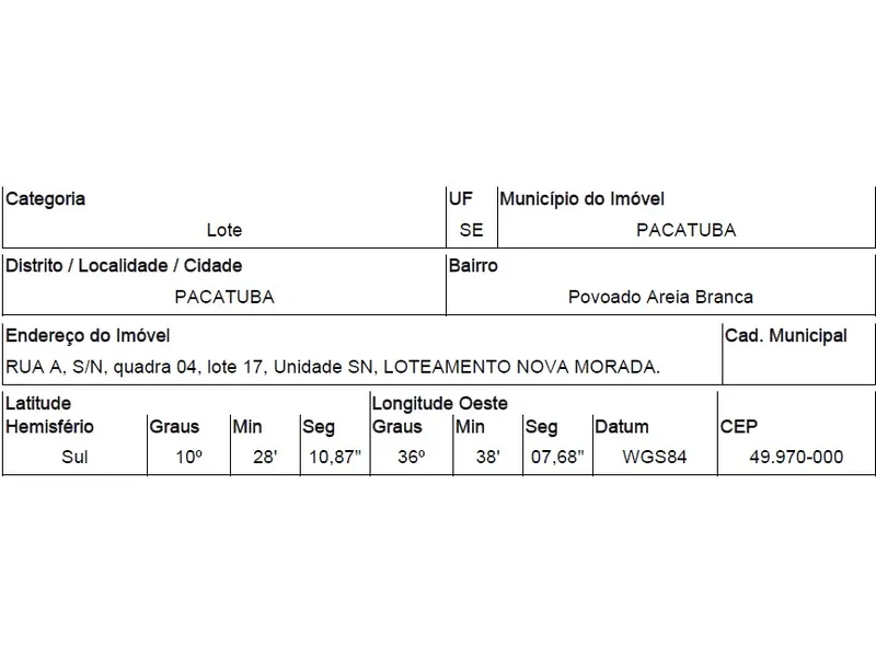 Terreno em Leilão Extrajudicial