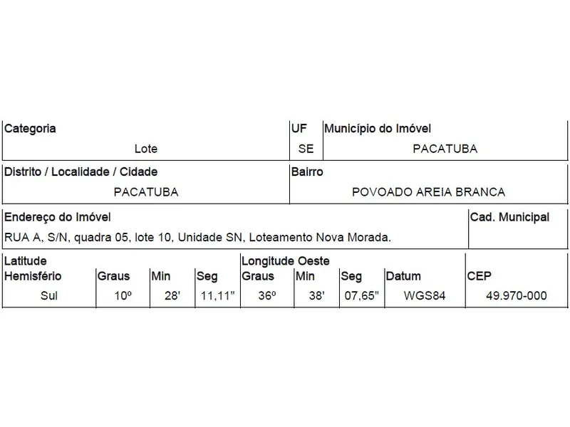 Terreno em Leilão Extrajudicial
