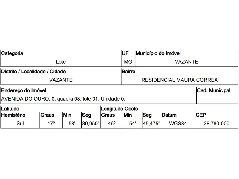 Terreno em Leilão Extrajudicial