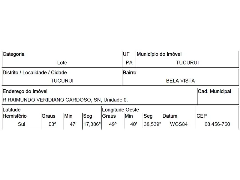 Terreno em Leilão Extrajudicial