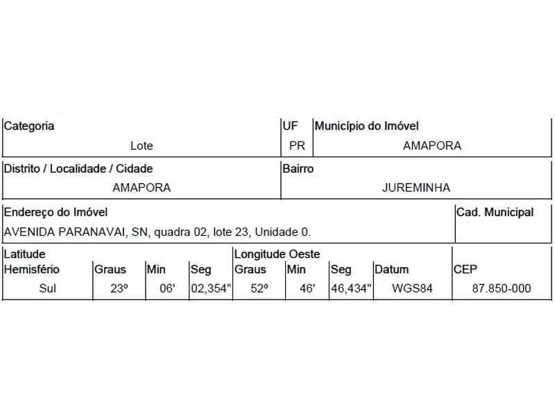 Terreno em Leilão Extrajudicial