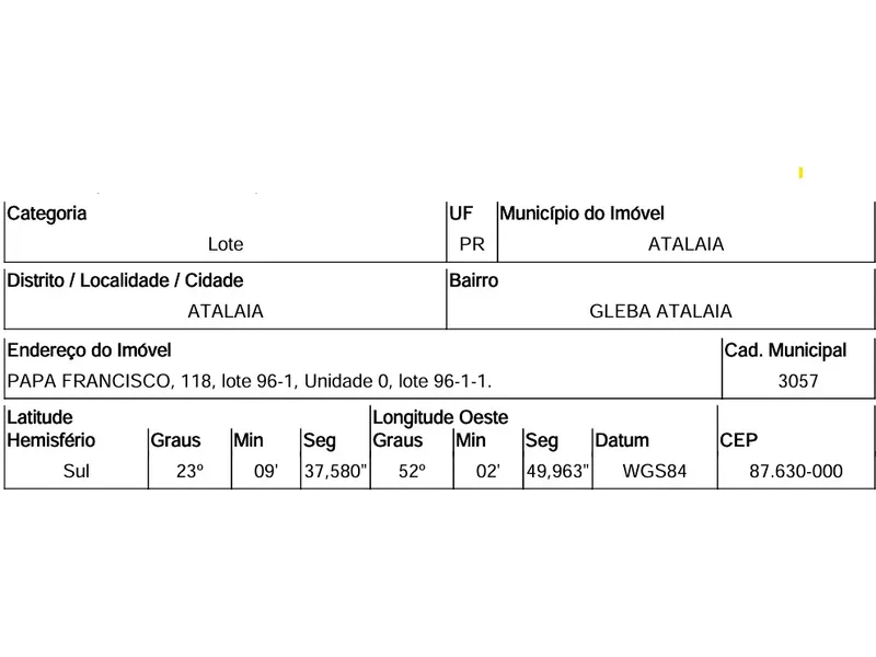 Terreno em Leilão Extrajudicial