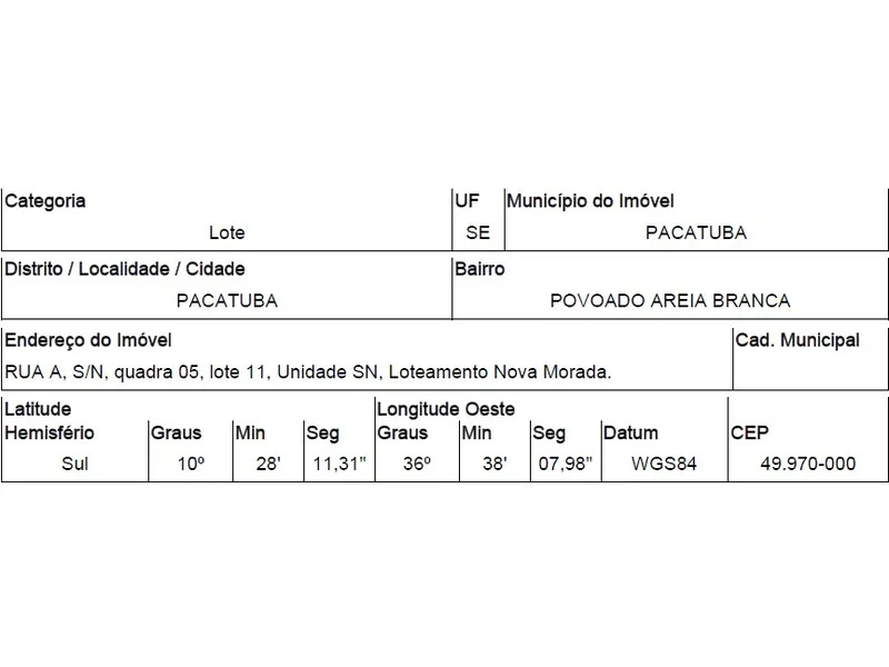 Terreno em Licitação