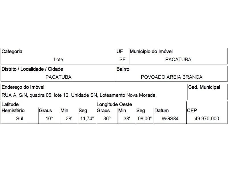 Terreno em Licitação