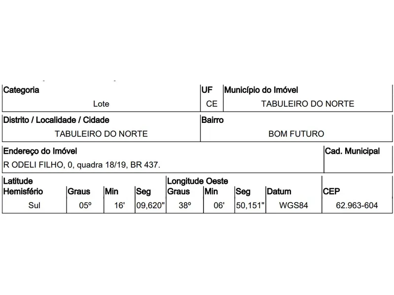 Terreno em Venda Direta