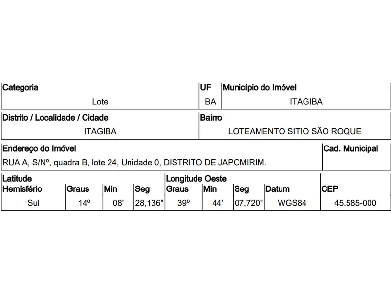 Terreno em Venda Direta