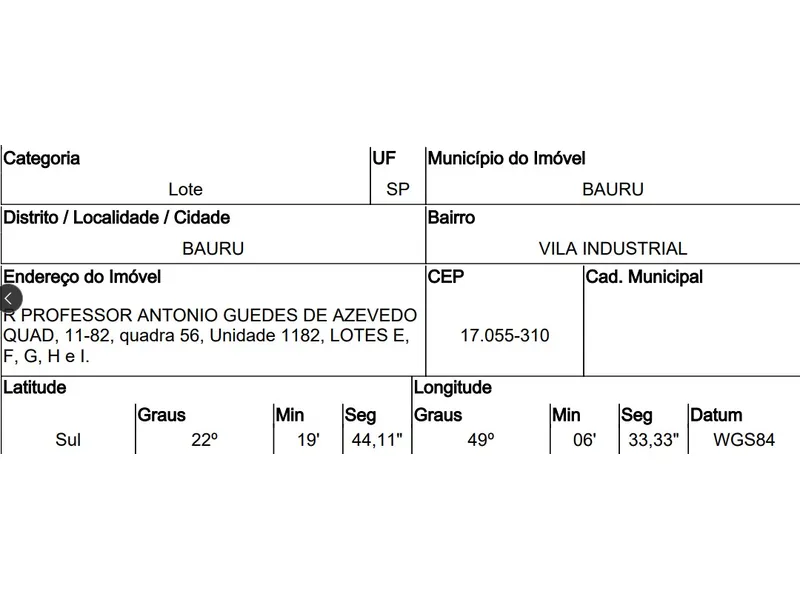 Terreno em Licitação